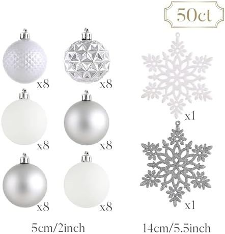 Valery Madelyn 50ct Christmas Tree Decorations Ball Ornaments 2 Inches