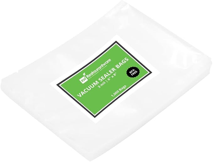 Restaurantware Fresh Hero 6 x 8 Inch Vacuum Sealer Bags 1000 Food Storage Bags - 3 mil Thick Microwavable Clear Plastic Sous Vide Bags Freezable For Storing Food Or Sous Vide