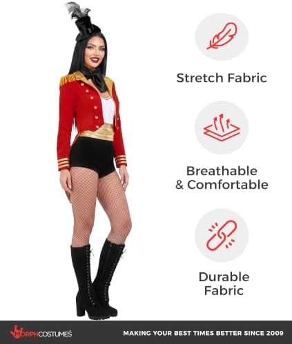 fun shack, Ringmaster Costume With Prop, Halloween Costumes for Women