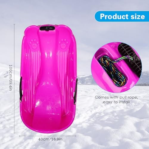 Two-Person, Two-Seater Thickened Sledges, Two-Handle Children's Sledges, Frost-Resistant and Wear-Resistant Sledges, Sledges with Pull Ropes