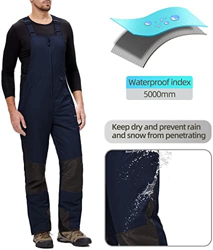 BenBoy Mens Snow Bibs Ski Pants Softshell Waterproof