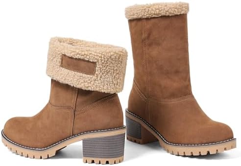 AOSPHIRAYLIAN Snow Boots Women Fur Lined Winter Boots Slip on Warm Shoes