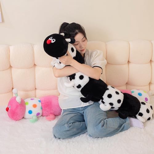ELAINREN Black Long Caterpillar Stuffed Toy Pillow/35''