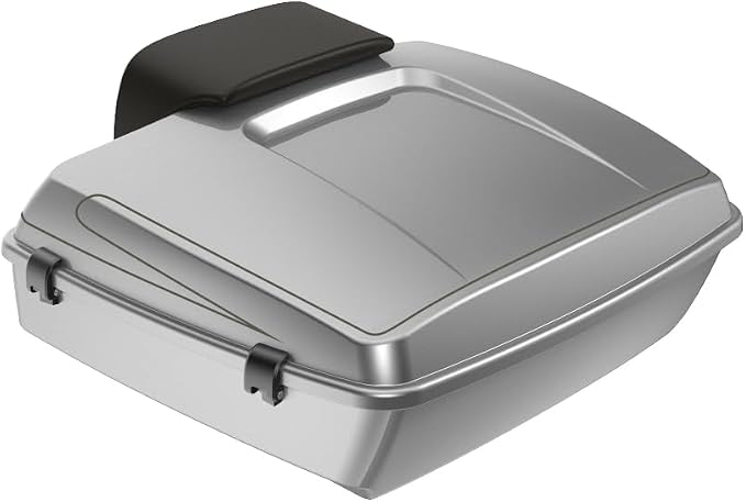 Advanblack Road Glide Tour Trunk Pack Dark Platinum Chopped Tour Trunk Pack Backrest Pad for '97-'25 Harley Touring Road King Street Glide Electra Glide CVO models
