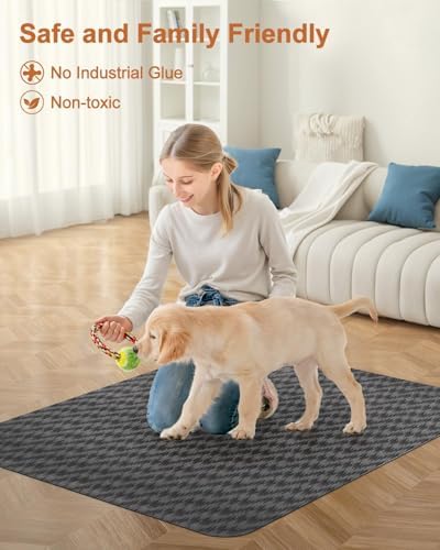Blvornl Ultra Large Office Chair Mat for Hardwood Floor, Rolling Chair Mat for Hard Wood, Large Anti-Slip Hard Floor Protector, Heavy Duty Computer Desk Rug for Office and Home 47.2"*60" Deep Grey