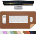 AFIING Leather Desk Mat, Brown, 31.5" x 17", Cork Desk Pad Protector