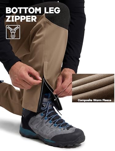 FREE SOLDIER Men's Waterproof Ski Pants Winter Thermal Pants