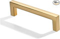 khtumeware 10 Pack 4 inch(102mm) Hole Center Champagne Bronze Cabinet Pulls Solid Heavy-Duty Square Champagne Brass Cabinet Handles Drawer Pulls Kitchen Cabinet Hardware Kitchen Handle