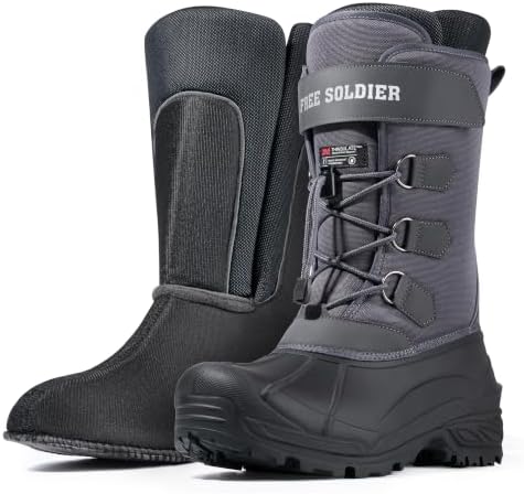 FREE SOLDIER Men's Waterproof Winter Removable Liner Insulated Outdoor Tactical Snow Boots