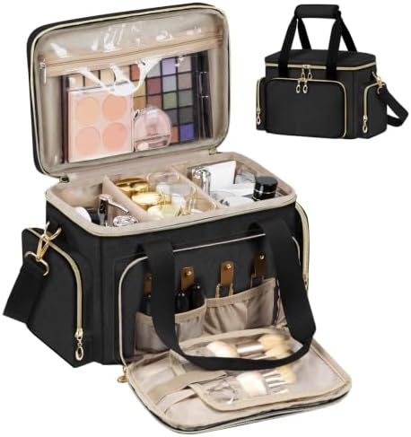 GDNasist Large Makeup Bag, Portable Travel Makeup Bag Organizer