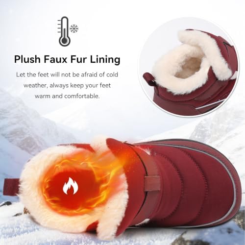 XIHALOOK Womens Snow Boots Winter Waterproof Mid-Calf Boots