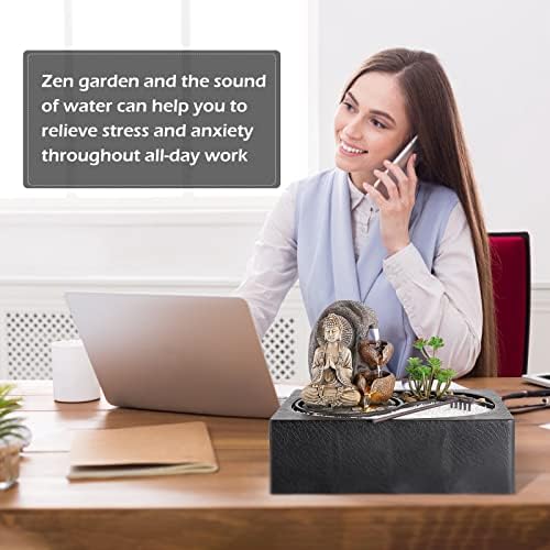 Dyna-Living Indoor Water Fountains Tabletop Water Fountain with Warm Light