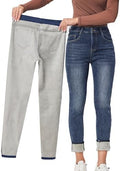 Yehopere Women's Winter Fleece Lined Jeans Slim Fit Warm Skinny High Waist Denim Jean