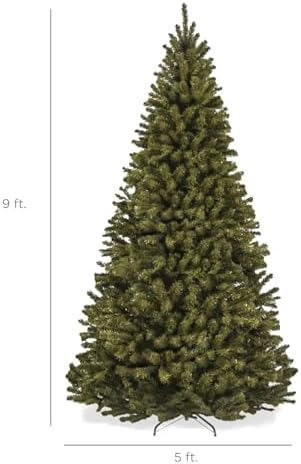Best Choice Products Artificial Christmas Tree, 9ft Premium Unlit Realistic Spruce Holiday Décor w/Dense Branches, Easy Assembly, Metal Base