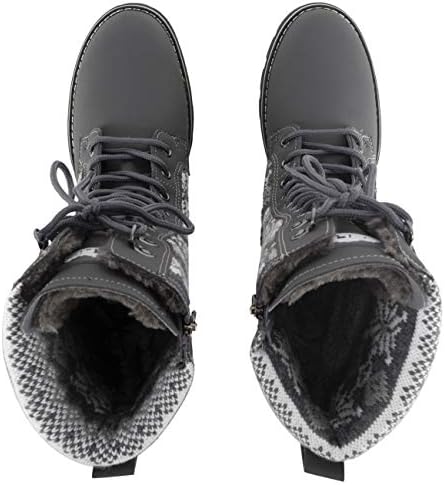 POLAR Womens Faux Fur Warm Thermal Waterproof Outdoor Walking Snow Winter Rubber Sole Calf Boots