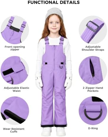 Wantdo Kids Snow Pants Boys & Girls Waterproof Insulated Ski Bib Overalls