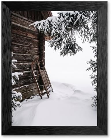 Framed Winter Sled Canvas Wall Art, Rustic, Black Frame Inch 24x36