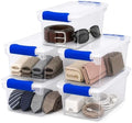 HOMZ Clear Plastic Storage Bins w/Latching Lid, 7.5 Qt, Blue, 5 Pack