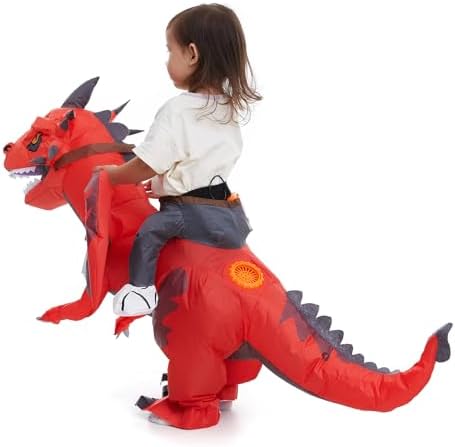 Inflatable Toddler Child Dragon Costume, Blow up Rider Cosplay Boys Girls