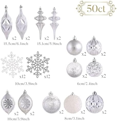 Valery Madelyn 50ct Christmas Tree Decorations Ball Ornaments Set