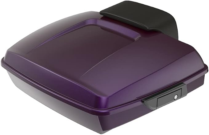 Advanblack Road Glide Tour Trunk Pack Hard Candy Mystic Purple Flake Razor Tour Trunk Pack Backrest Pad for '97-'25 Harley Touring Road King Street Glide Electra Glide CVO models
