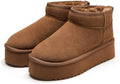 Project Cloud 100% Genuine Leather Ankle Boots for Women Platform Boots