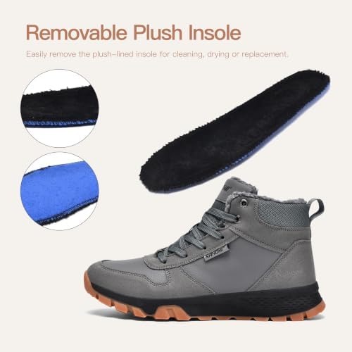 Nahomi Waterproof Snow Boots for Men, Warm Fur-Lined High-Top Winter Boots