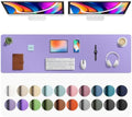 Aothia Faux Leather Desk Mat Mouse Pad, 63" x 17", Light Purple
