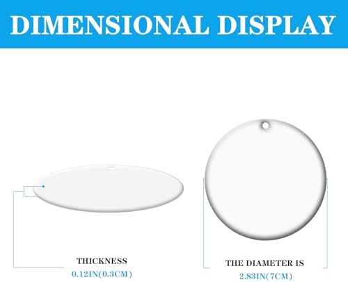 50 PCS Sublimation Ceramic Ornament Blank Round Two-Sided Printed White Ceramic Decoration Handmade DIY Personalized Christmas Home Decoration Bulk 3 inch