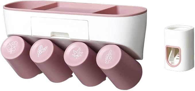 Toothbrush Rack Punch-Free Multifunctional Toothbrush Holder, Wall-Mounted Toothbrush Holder, Storage Rack Bathroom Accessories Rack Bathroom Toothbrush Holder(C,Medium)