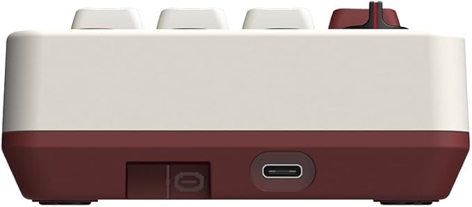 8Bitdo 18 Keys Retro Mechanical Numpad, Supports PC Numpad & Standard Calculator Mode, Hot-swappable, PC Calculator Shortcut Button, Bluetooth/2.4G/Wired Numpad for Windows and Android - Fami Edition