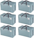 VENO 6 Pack Extra Large Heavy Duty Moving Bags with Wide Opening & Reinforced Handles, Reusable Storage Tote Bags with Strong Zippers for Clothes, College Dorm Essentials & Moving Supplies