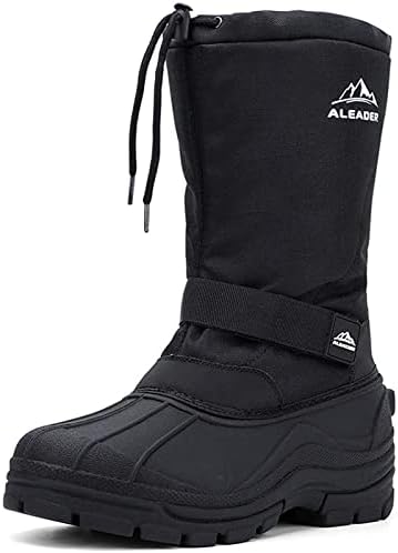 ALEADER Men's Winter Waterproof Insulated Shell Warm Inner Comfortable Outdoor Snow Boots