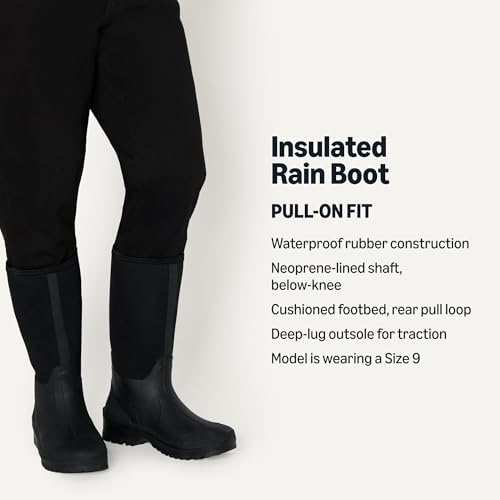 Amazon Essentials Men's Waterproof Neoprene Rubber Rain Boot