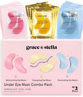 grace & stella Under Eye Mask - Reduce Dark Circles, Puffy Eyes, Undereye Bags, Wrinkles - Gel Under Eye Patches, Bulk Gifts for Women - Vegan Cruelty-Free Self Care (72 Pairs, Gold, Pink, & Blue)