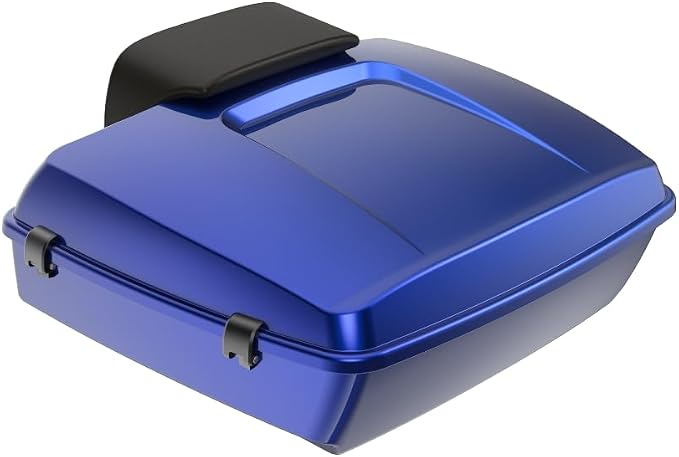 Advanblack 2026 Road Glide Tour Trunk Pack Aurora Blue Denim Chopped Tour Trunk Pack Backrest Pad for '97-'26 Harley Touring Road King Street Glide Electra Glide CVO models