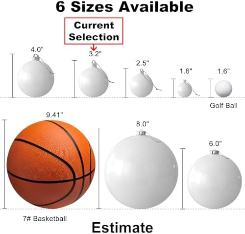 Red & White 3.2" Large Christmas Balls - Christmas Tree Decoration Ornaments Shatterproof Hanging Balls for Birthday Halloween Holiday Wedding Decorations Set of 24pcs