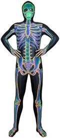 Uisozsfeb Men's Skeleton Costume Glow in Dark Jumpsuit Light Up Bodysuit