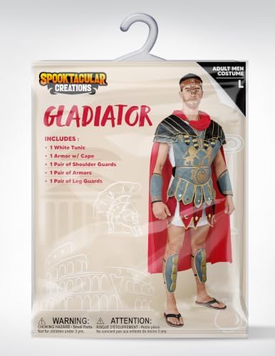 Spooktacular Creations Brave Men’s Roman Gladiator Costume Set for Halloween Audacious Dress Up Party