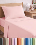 Twin Size 3 Piece Sheet Set - Comfy Breathable & Cooling Sheets - Baby Pink