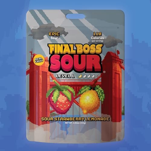 Final Boss Sour Fruit Candy, Strawberry Lemonade, Level 1, 1 Pack