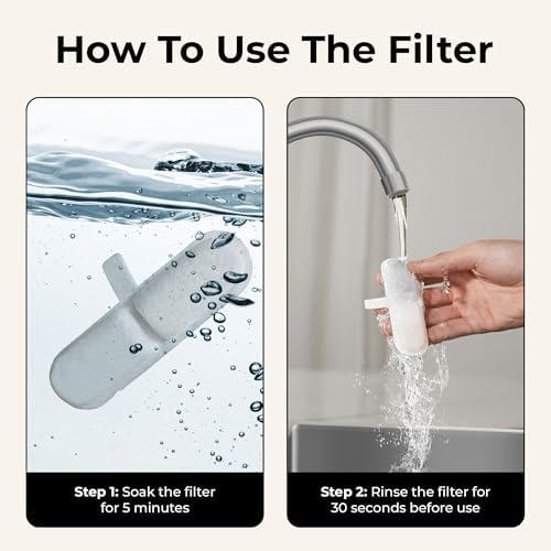 Whiskertons Replacement Filters for EverMount Wireless Cat Water Fountain WWF001, 3 Months Set of Cat Fountain Filter Replacements, White, 5 Count