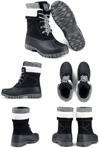 FREE SOLDIER Women's Waterproof Winter Cold Weather Snow Boots for Women Outdoor Fashion Duck Boots Comfortable Insulated