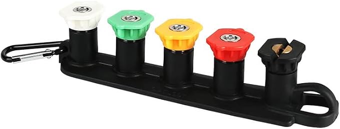 Car Washer Accessories Tips-5,5 Nozzle Tips Set with Holder, 1/4 Inch Quick Connect, Up to 4000 PSI for Car Washing and Outdoor Cleaning