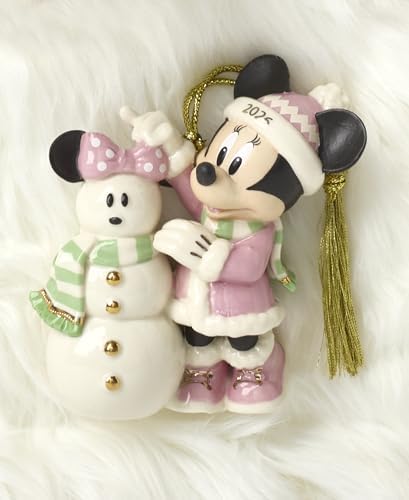 Lenox 2026 Minnie Mouses Matching Snowman Ornament