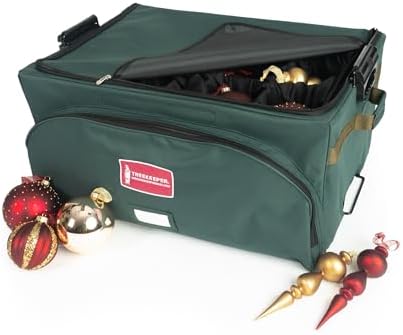 TreeKeeper Adjustable Christmas Ornament Storage Box, Up to 48 Slots
