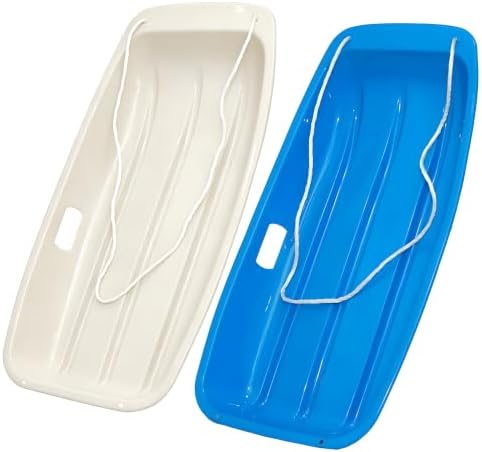 Toboggan Snow Sled for Adult and Kids-Durable Cold Resistant Flexible Design,with Pull Rope & Handles for Winter Outdoor Sports-35 Inch