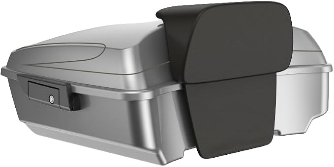 Advanblack Road Glide Tour Trunk Pack Dark Platinum Chopped Tour Trunk Pack Backrest Pad for '97-'25 Harley Touring Road King Street Glide Electra Glide CVO models