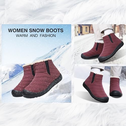 Women's Waterproof Winter Snow Boots Warm Insulation Outdoor Cold Weather Boot for Women Lightweight Fur Lined Non Slip