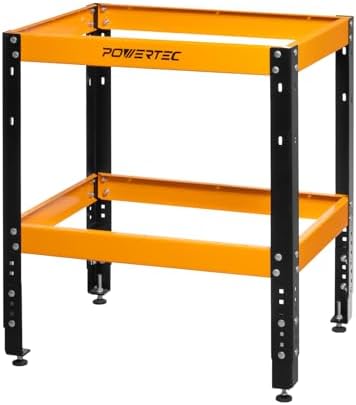 POWERTEC Heavy Duty Tool Stand Base, 400 lb Capacity Universal Machine Stand with Adjustable Height & Leveling Feet – Compatible with Router Tables, Miter Saws, Drill Presses, Planers (UT1006V)